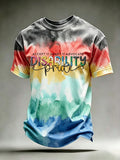 Men's Accept Adapt Advocate Disability Pride Print Casual T-shirt