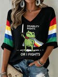 "I Will Fight Until"Comfortable V-Neck Top