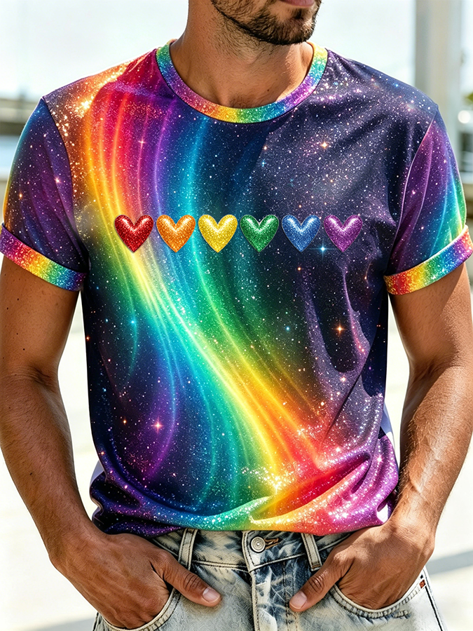 Men's Lgbt Rainbow Art Print T-Shirt