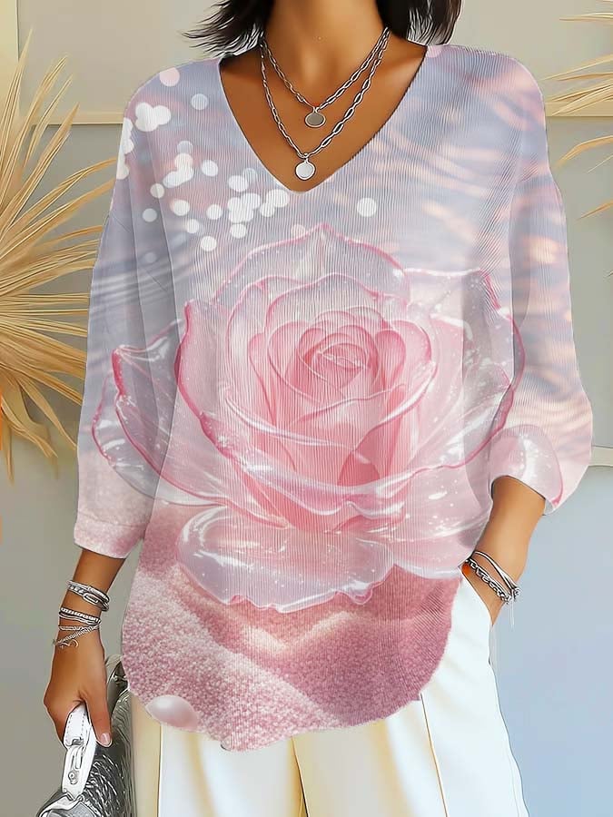 Women's Casual Print Stripe Long Sleeve T-Shirt