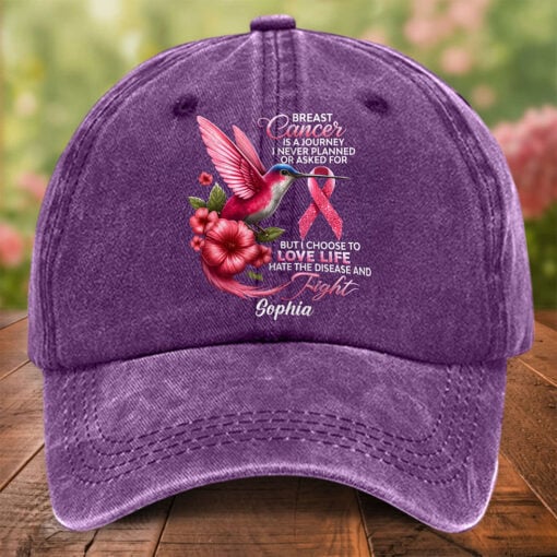 Women's Breast Cancer Awareness Hummingbird Print Hat