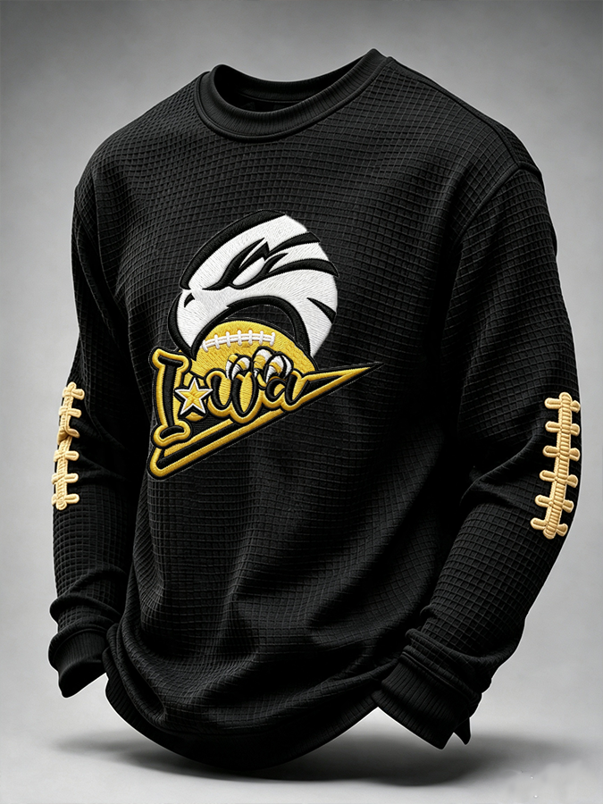 Men'S Football  Printed Waffle T-Shirt
