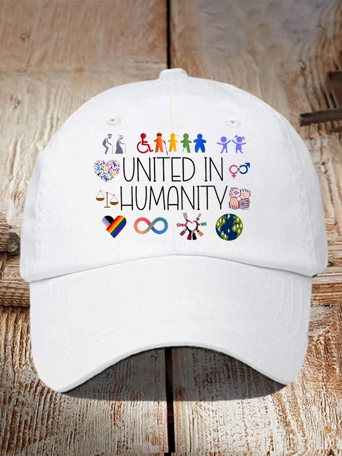 Retro United In Humanity Diversity, Inclusion, Disability, Neurodiversity, Equality, Advocacy Baseball Cap