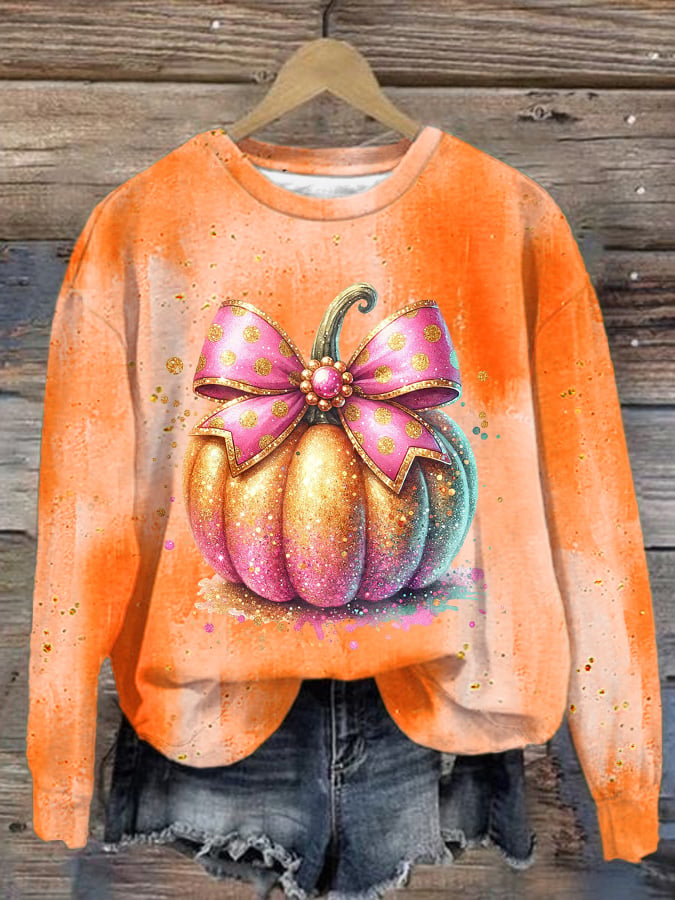 Women's Casual Autumn Pumpkin Sweatshirt