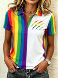 Women's Gay Pride Print Polo Shirt