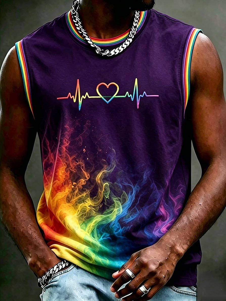 Men's LGBT Pride Rainbow Print Tank Top