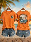 Women's Mother Ocean I Have Heard You Call Print V Neck T-Shirt