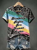 Women's Disability Pride Print V Neck T-shirt