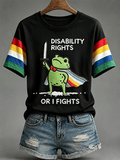 "I Will Fight Until" Comfortable Crew Neck Short-Sleeved Shirt T
