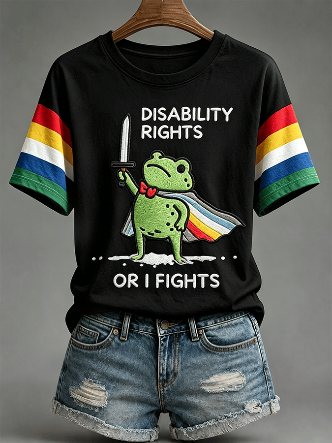 "I Will Fight Until" Comfortable Crew Neck Short-Sleeved Shirt T