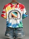 "Inclusion & Accessibility" Comfortable Crew Neck Short-Sleeved Shirt T