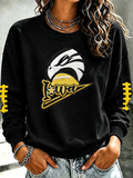 Women'S Retro Football Print Round Neck Sports Shirt
