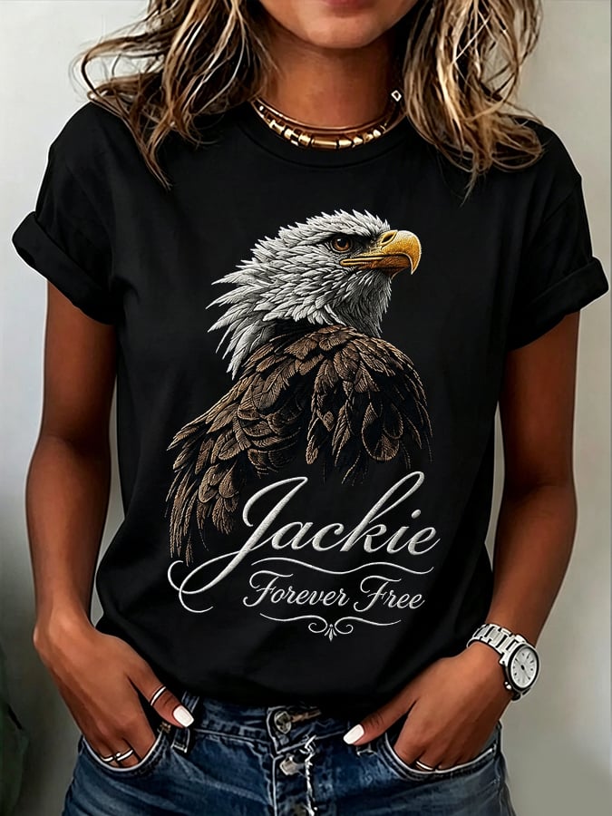 Women'S Casual Bald Eagle "Jackie" Print Top