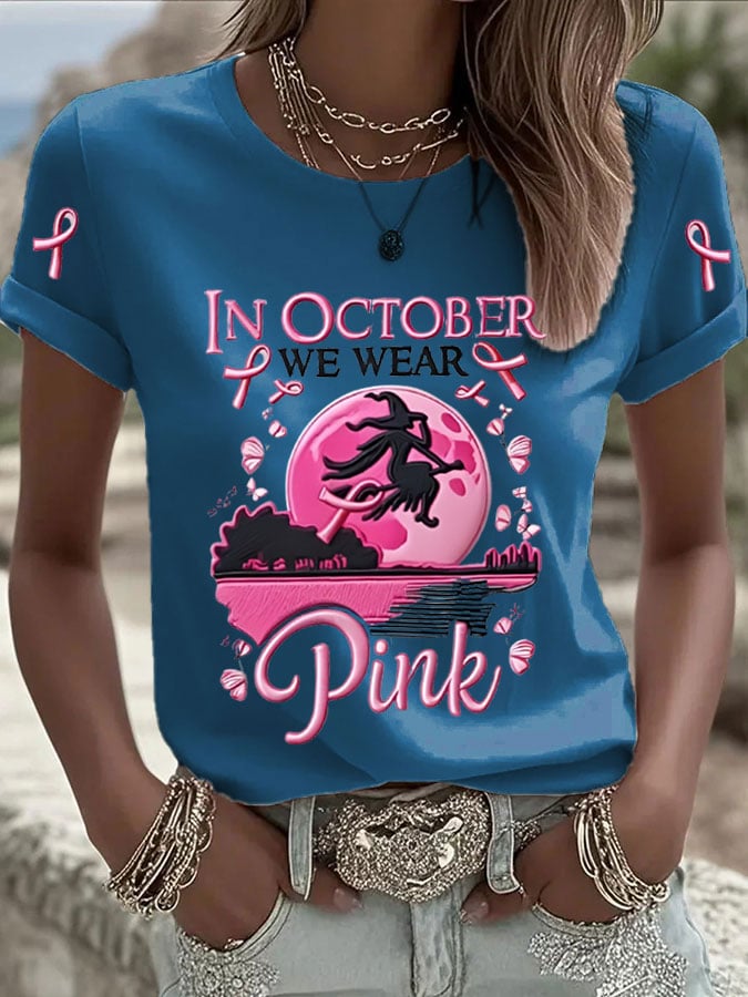 Women's  Breast Cancer Print T-Shirt