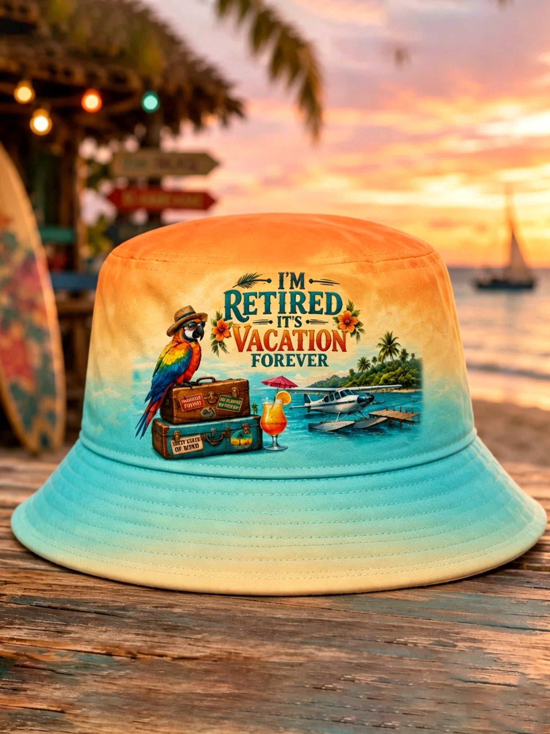 Unisex Resort Hawaiian Design Print Hat