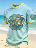 "Cocktail Island Time, Always Ready" Printed T-Shirt