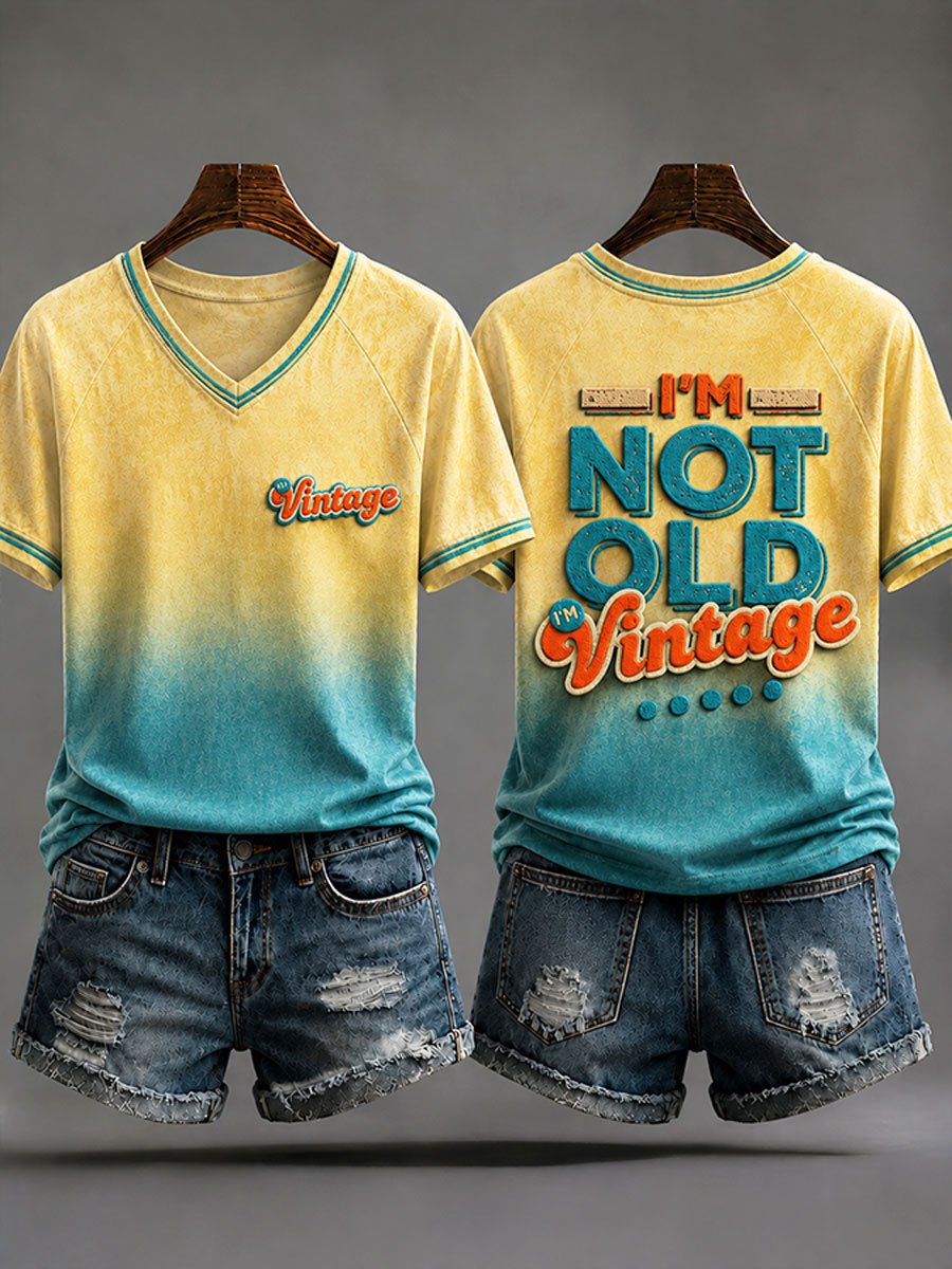 Women's 'I'm Not Old,'I'm Vintage Printed Casual Tops