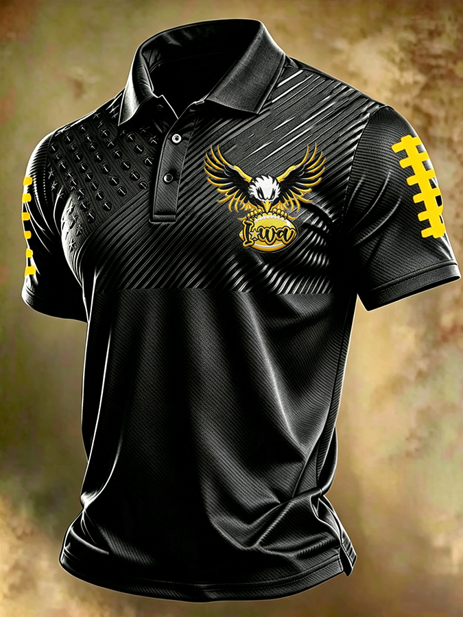 Men'S Football Printed Polo Shirt