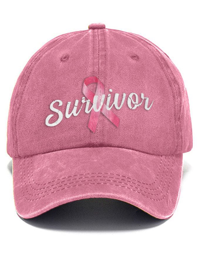 Breast Cancer Survivor Print Baseball Cap