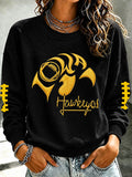 Women'S Retro Football Print Round Neck Sports Shirt