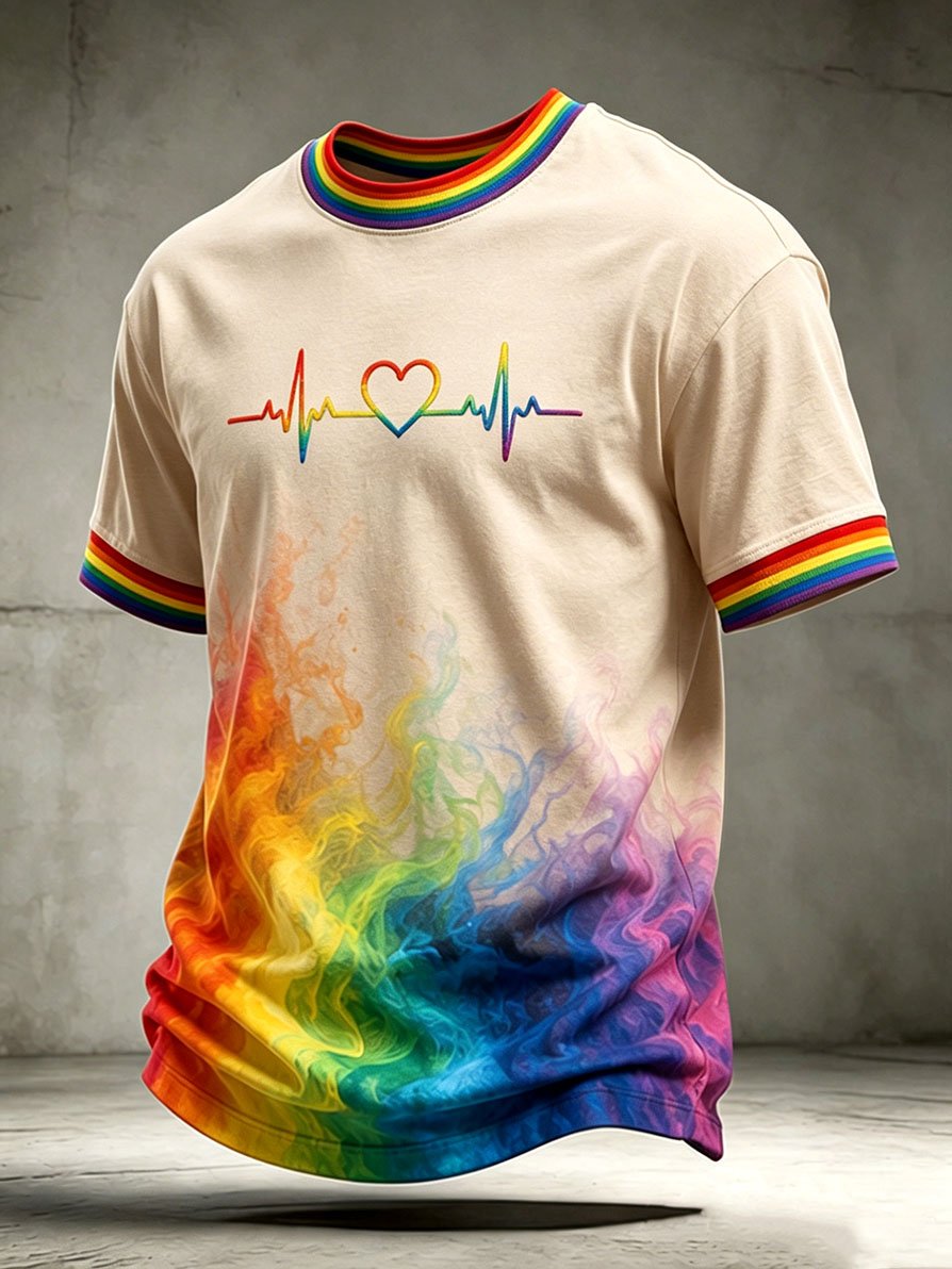 Men's Casual Pride Month Short-Sleeve T-Shirt