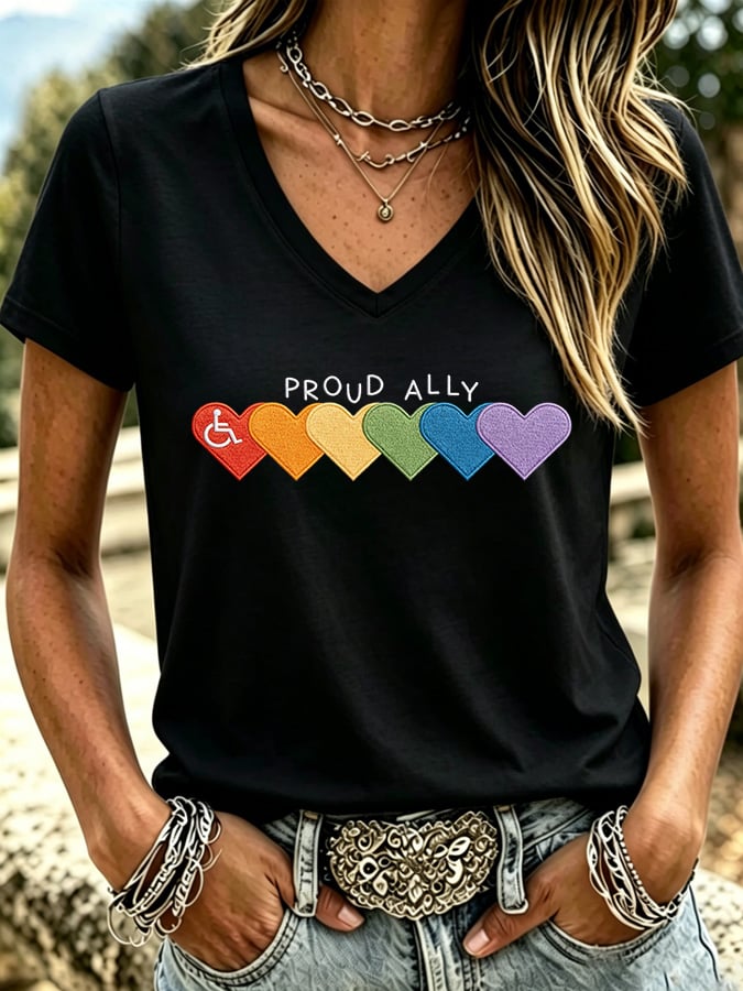 Women's Disability Pride Month Printed T-Shirt