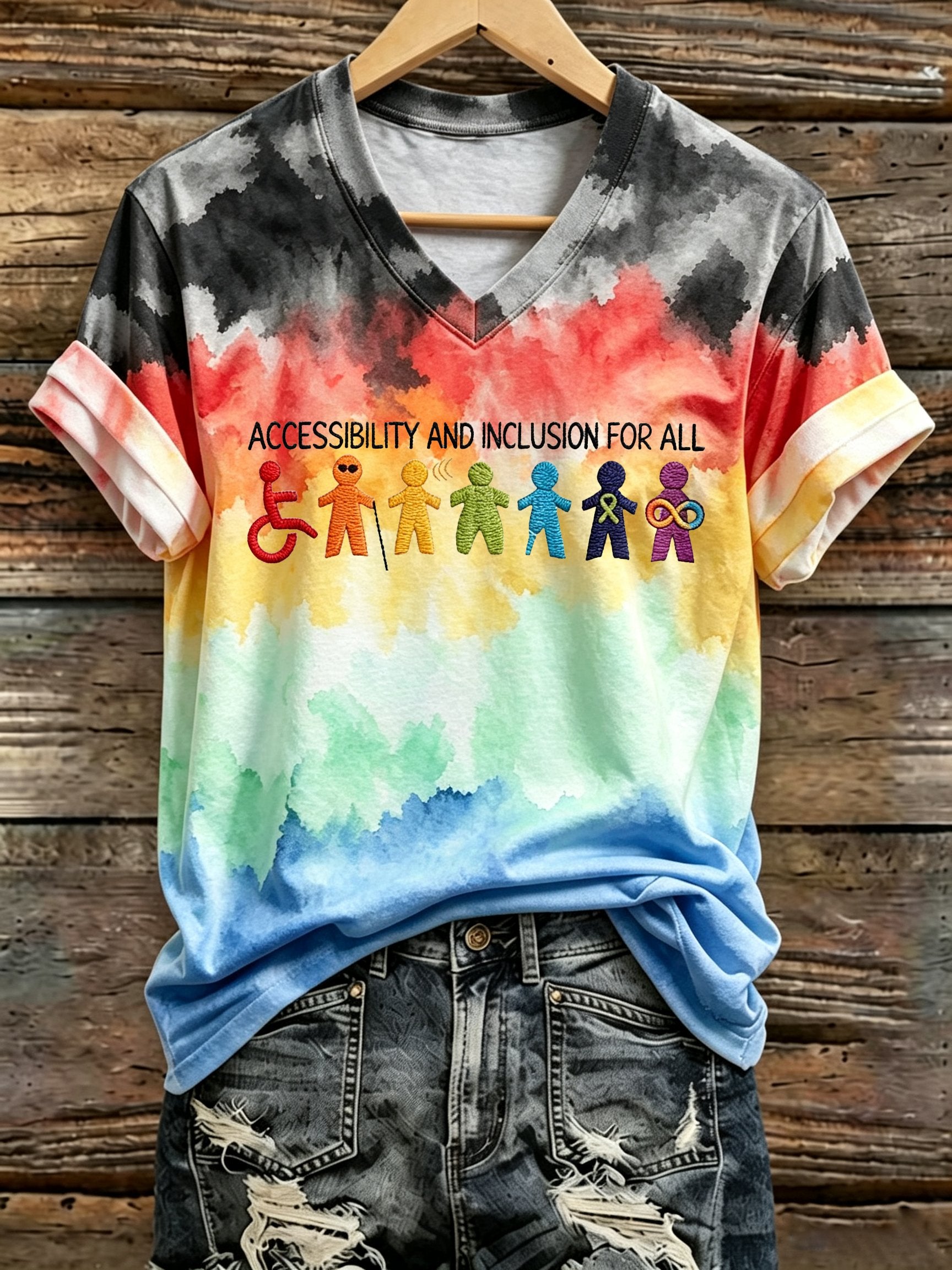 Women's Disability Pride Month ‘Our Differences Make the World Colorful’ T-Shirt