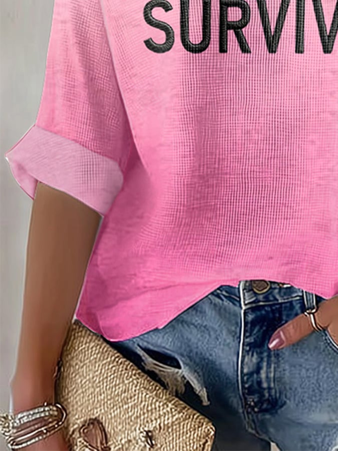 Women's Breast Cancer Survivors Print T-Shirt