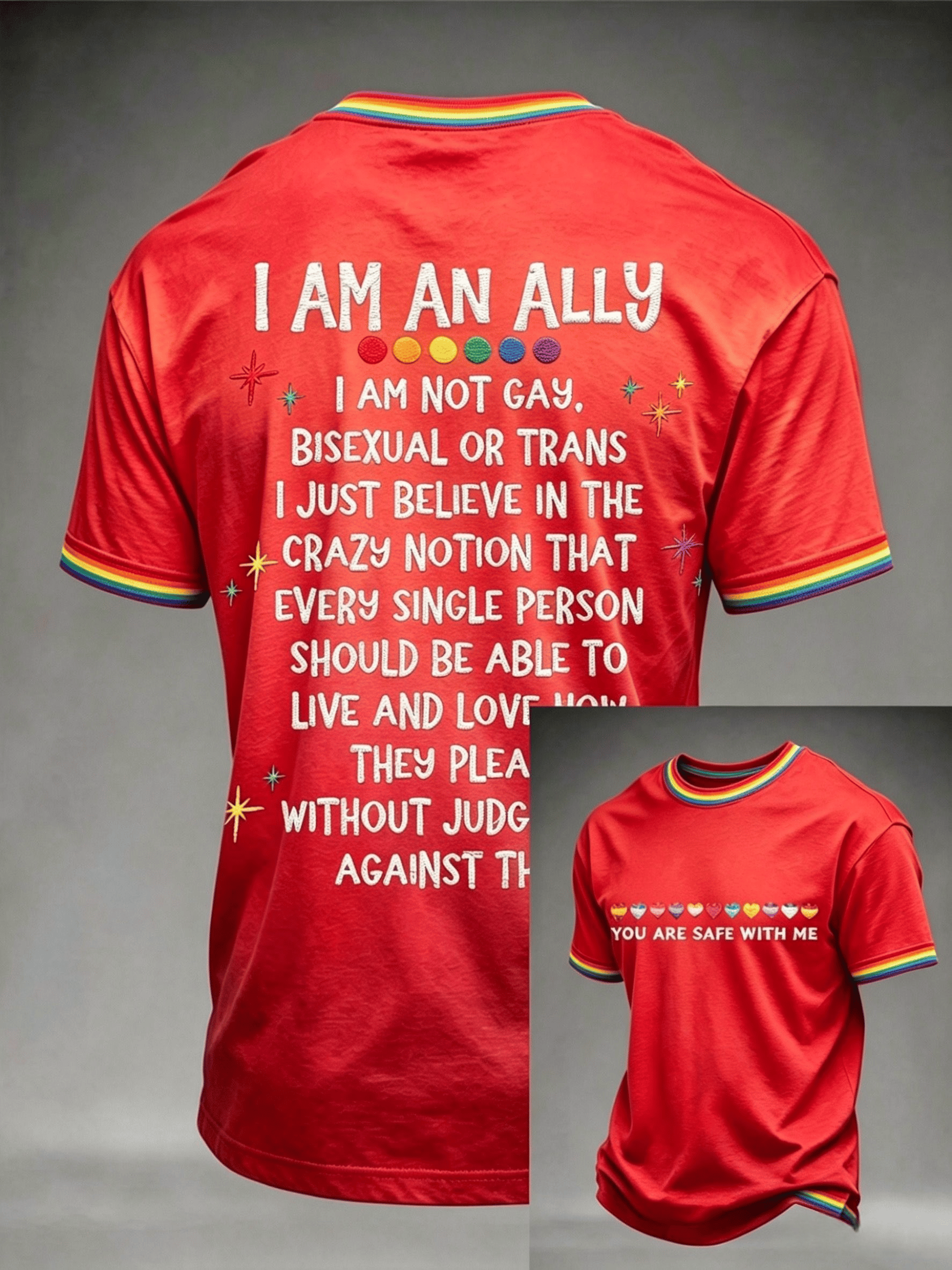 Men's Pride Month Printed Crew-Neck Short-Sleeve T-Shirt