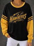 Women'S Retro Football Print Round Neck Sports Shirt