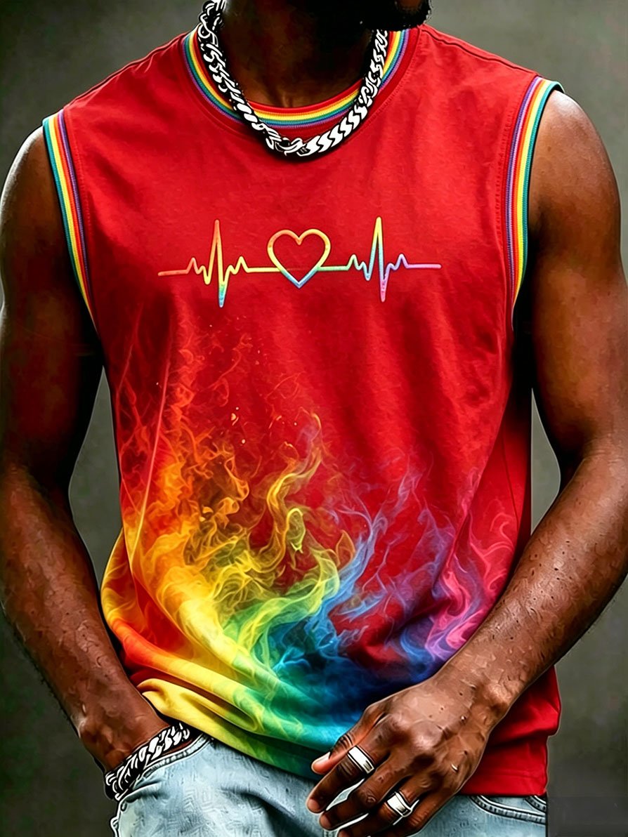 Men's LGBT Pride Rainbow Print Tank Top
