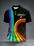 Men's Retro Be A Decent Human It'S Not That Hard LGBTQ Print Casual Polo Shirt