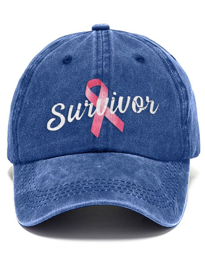 Breast Cancer Survivor Print Baseball Cap