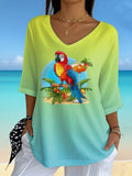 Women's Holiday Music Printed T-Shirt