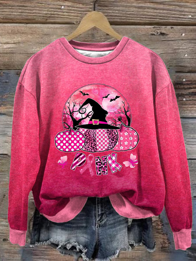 Women'S Halloween We Wear Pink Pattern Pattern Print Sweatshirt