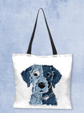 Retro Funny  Animal Dog Print Canvas Bag