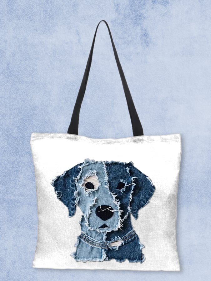 Retro Funny  Animal Dog Print Canvas Bag