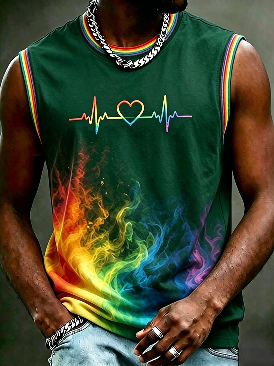 Men's LGBT Pride Rainbow Print Tank Top