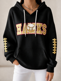 Women'S Football Printed Hooded Sweatshirt