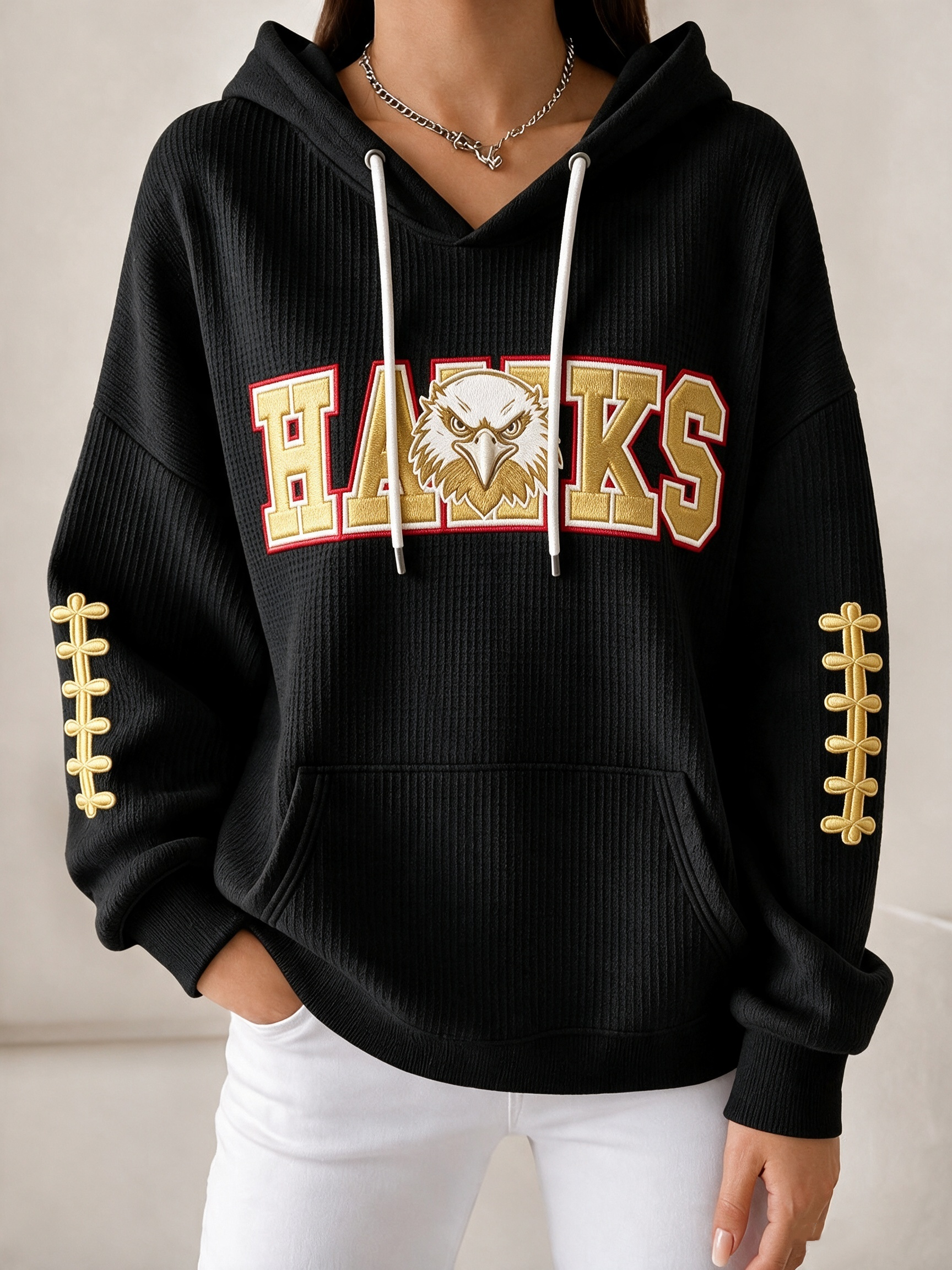 Women'S Football Printed Hooded Sweatshirt