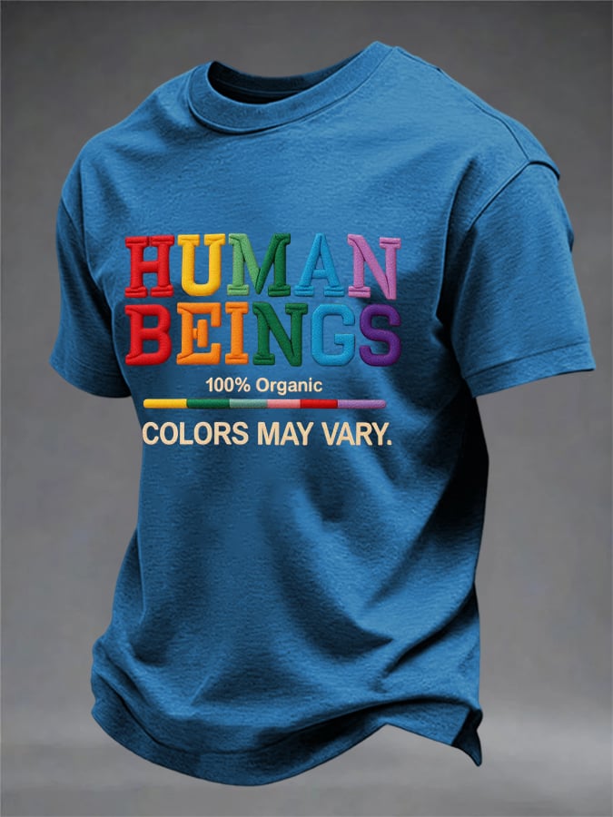 Men's Human Beings Colors May Vary Print Casual T-shirt