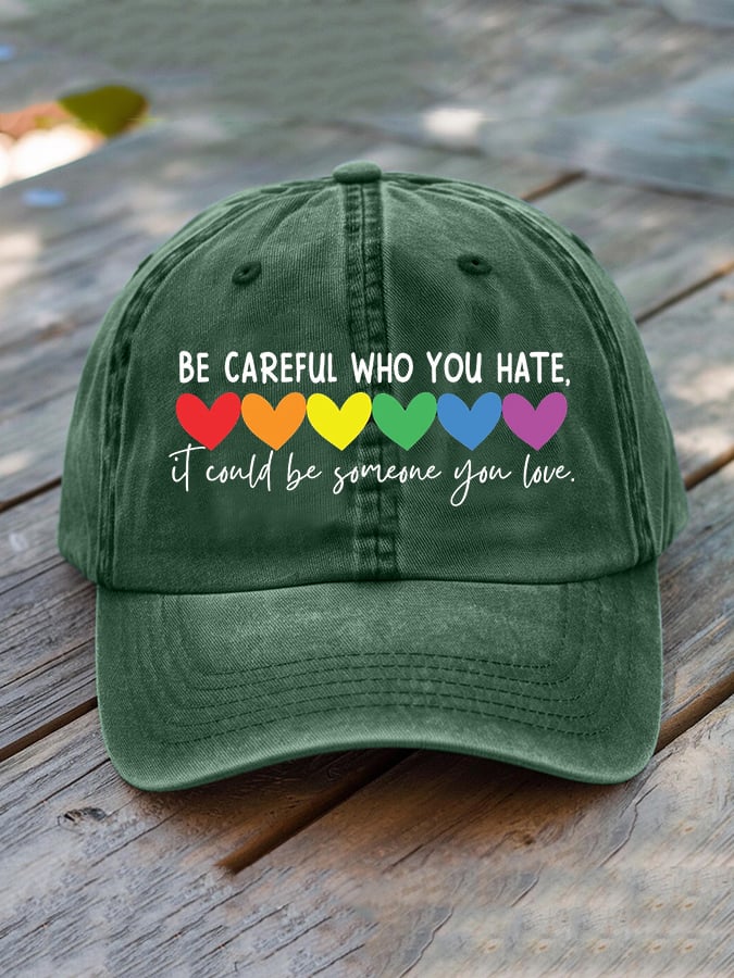 Unisex Pride Hearts Print Baseball Cap
