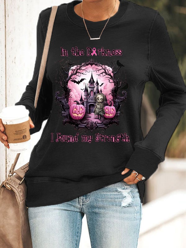 Women's In October We Wear Pink Breast Cancer  Print Sweatshirt