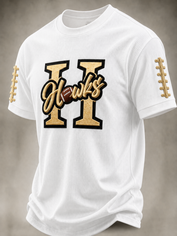 Men'S Football Fans Printed  Waffle T-Shirt