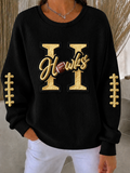 Women'S Football Print Casual Sweatshirt