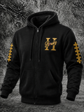 Men'S Sports Football Printed Zipper Hoodie