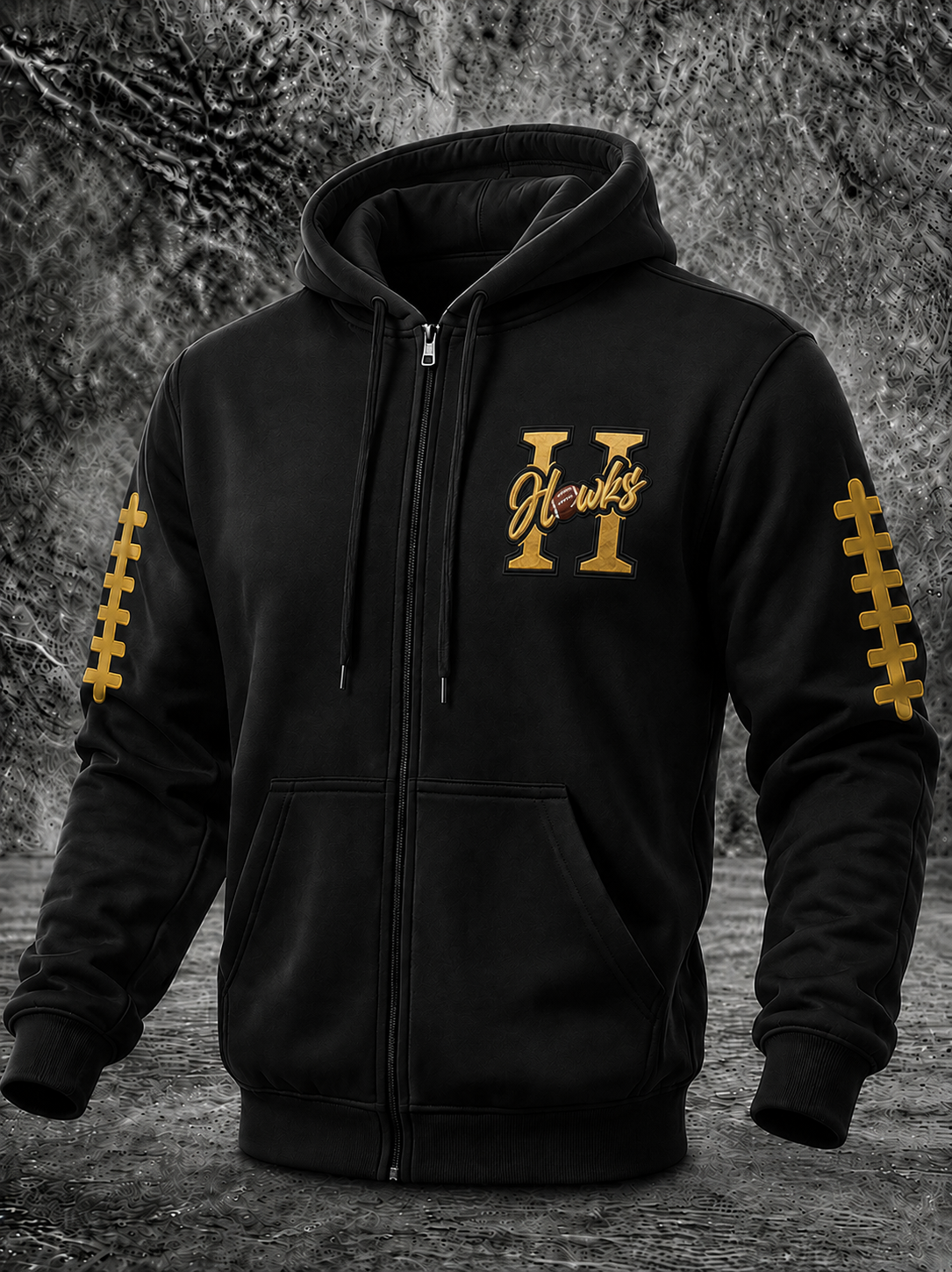 Men'S Sports Football Printed Zipper Hoodie