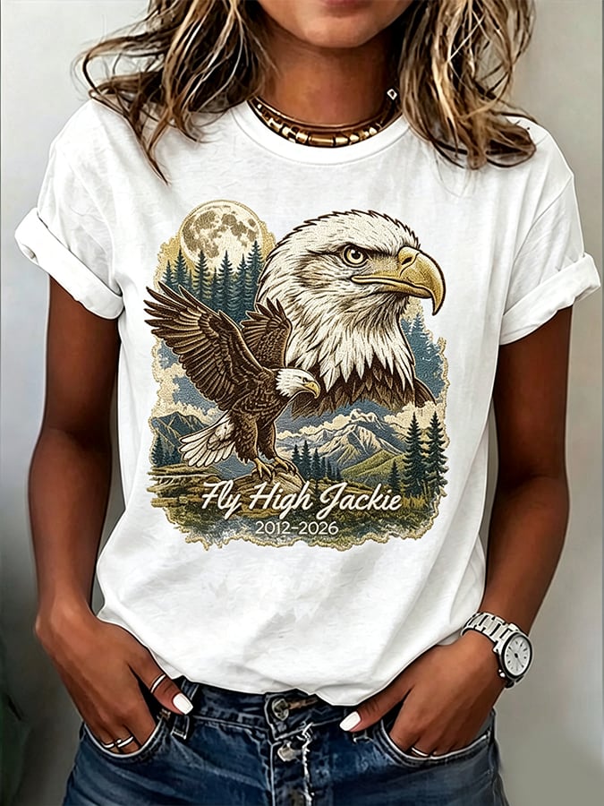 Women'S Casual Bald Eagle "Jackie" Print Top