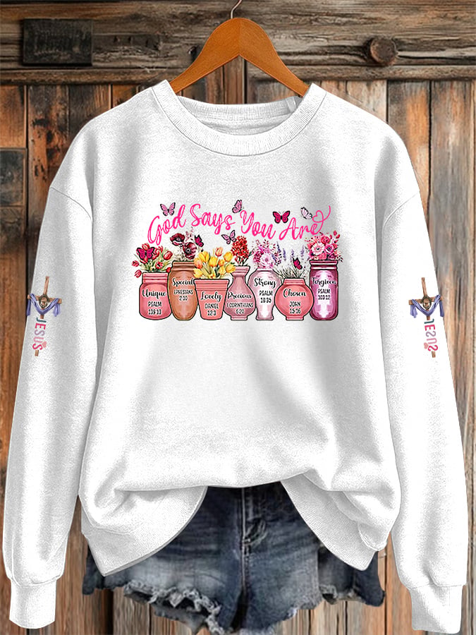 Women's God Says You Can Printed Sweatshirt