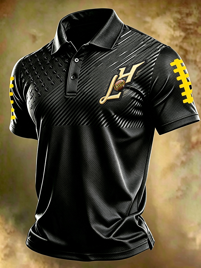 Men'S Football Printed Polo Shirt